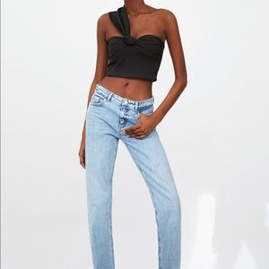 Zara asymmetric crop top